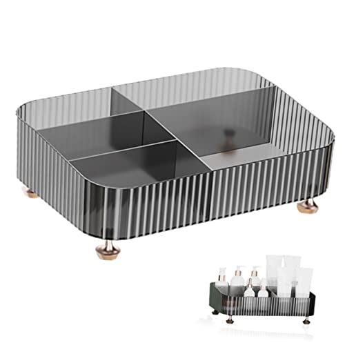 HAPINARY Kosmetik tablett Besteck Organizer Palette Veranstalter Schminktablett Kammerdiener ablage tablett kühlkorb einkaufskorb Tischablage rechteckige Kunststoffschale das Haustier Black von HAPINARY