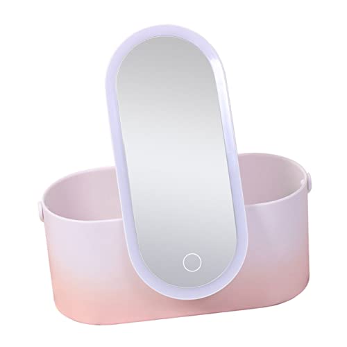 HAPINARY Kosmetikkoffer Mit Spiegel Und -licht Tragbarer Make-up Organizer Für Damen Aufbewahrung Von Kosmetik Und Schmuck Pinkfarbener Farbverlauf von HAPINARY