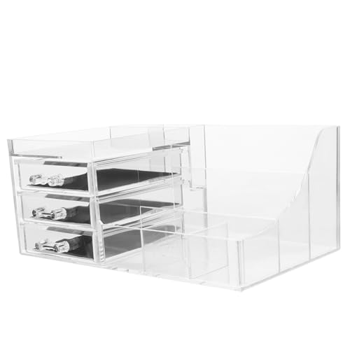 HAPINARY Kosmetik Zubehör Organizer Für Schreibtisch Mit Schublade Transparenter Aufbewahrungshalter Für Kosmetikprodukte HAPINARY Kosmetik Zubehör Organizer Für Schreibtisch Mit Schublade Transparenter Aufbewahrungshalter Für Kosmetikprodukte von HAPINARY