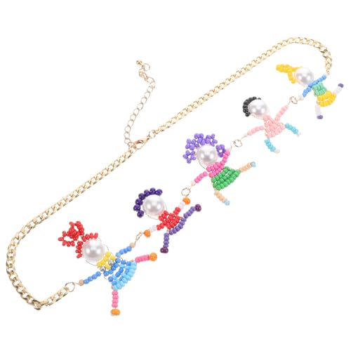 HAPINARY Kreative Cartoon Perlenkette für Mädchen Bunte Halskette für Lustiger Schmuck für Teenager Handgefertigte Kette für Prinzessinnen und Freizeit für Feiertage von HAPINARY