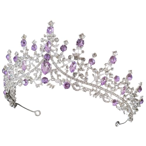 HAPINARY Kristallkronen Haarschmuck für Damen Strass Tiara Stirnband Silber Hochzeit Geburtstag Party Braut Kopfschmuck Leicht Langlebig Dekorativ von HAPINARY