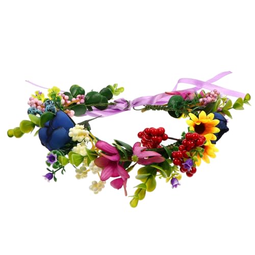 HAPINARY Künstlicher Weihnachtskranz Weihnachtsblume Stirnband Blumenkrone für Mädchen Haarband Weihnachtsgirlande haarschmuck Haargummi Stirnband mit Blumenkranz Mode Stoff Braut von HAPINARY