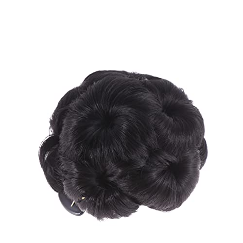 HAPINARY 1stück Blüten-design Hochsteckfrisur Haarklammer Für Damen Synthetisches Haar Dutt Clip in Natur Schwarz Einfache Anwendung Für Voluminöse Frisuren Und Besondere Anlässe von HAPINARY