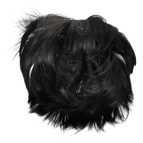 HAPINARY Kurze Glatte Haarperücke Damen - Naturgetreue Kurzhaarperücke Für Frauen Leicht Zu Tragen Und Anpassen von HAPINARY