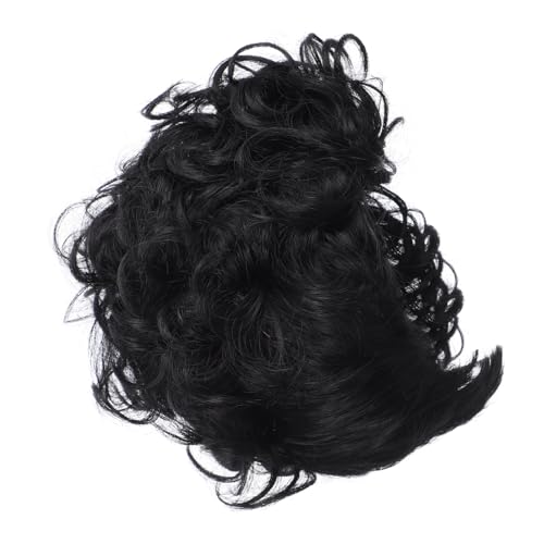 HAPINARY Kurzhaar-Perücke Damen Kurz Lockig mit Fransen Natürliche Wellen Schichten Schwarz Verstellbar Leicht für Alltag Party Cosplay von HAPINARY