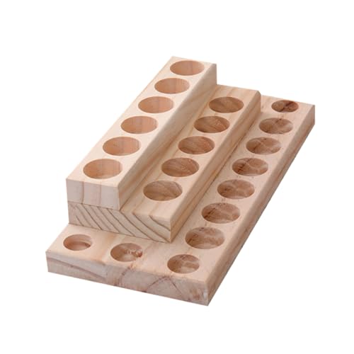 HAPINARY Lagiges Aufbewahrungsregal aus Massivem Holz Desktop Organizer für Ätherische Öle Stabiles Holzdisplay mit Polierter Oberfläche Kompakter Stauraum und Dekorativer von HAPINARY