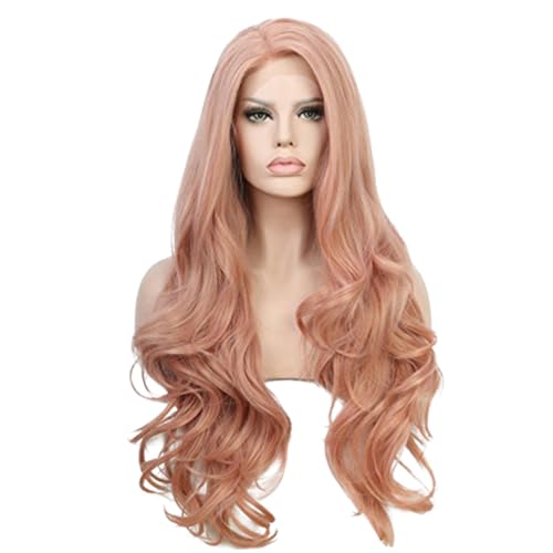 HAPINARY Lange Lockige Haarperücke Mit Spitzenkopfteil Für Frauen Und Mädchen Atmungsaktiv Natürlich Aussehend Für Partys Feiern Und Cosplay von HAPINARY