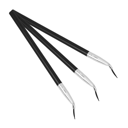 HAPINARY Ultra-glatter Fein Abgewinkelter Eyeliner-pinsel 3-teiliges Griffset Für Eyeliner Lipliner Make-up von HAPINARY