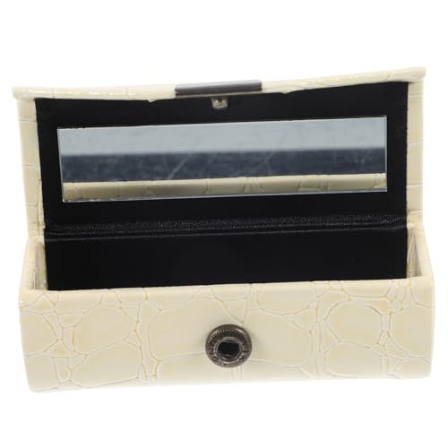 HAPINARY Lippenstiftetui Mit Spiegel Kompakter Lippenstift Organizer Aus Pu Und Zinklegierung Tragbare Lippenstifttasche Für Unterwegs von HAPINARY