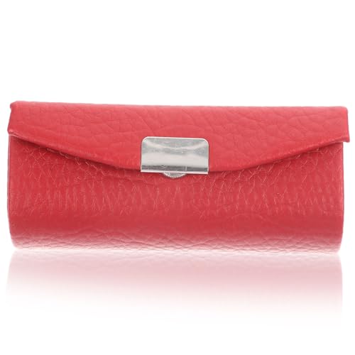 HAPINARY Lippenstiftbox aus Leder mit Struktur Tragbares Robustes Lippenstift Etui für Damen Einzelner Lippenstifthalter in Kastanienrot für Reisen Partys und Alltag von HAPINARY