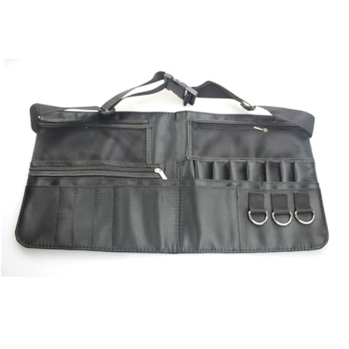 HAPINARY Makeup Special Waist Bag Tragbare Kosmetiktasche mit Einstellbarem Gürtel und Fächern Reißverschlusstaschen Pinselhaltern für Make Up Künstler Schwarz von HAPINARY