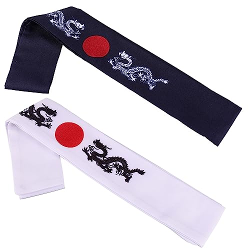 HAPINARY 2er Satz Japanische Stirnbänder Dekorative Karate Stirnbänder Atmungsaktives Koch Stirnband Für Training Küche Cosplay von HAPINARY