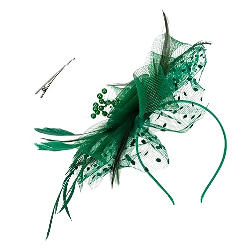 HAPINARY Portable Party Headdress Für Damen Vielseitiges Haarband Aus Netzstoff Für Hochzeiten Halloween Und Partys Elegante Haarschmuck-accessoire Zufälligen Perlenfarben von HAPINARY