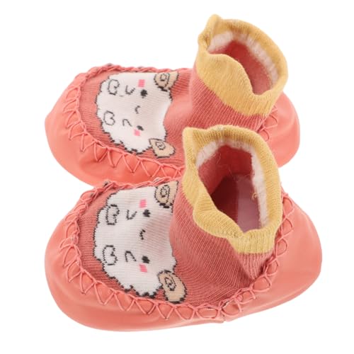 HAPINARY Mit Rutschfester Sohle Cartoon design Warm und Angenehm für Jungen Innen Flauschig für Herbst Winter Flauschige Bodenschuhe für Kleinkinder Orange von HAPINARY