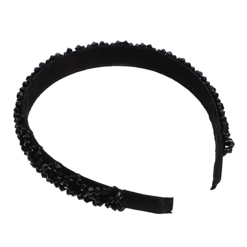 HAPINARY Damen Stirnband Aus Imitations Kristall Und Perlen Schwarz Modehafter Haarschmuck Für Frauen Und Mädchen von HAPINARY