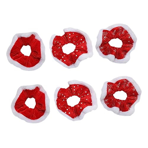 HAPINARY 6er-pack Weihnachtliche Haargummis Für Damen Elastische Haarseile Langlebiger Haarhalterschmuck von HAPINARY
