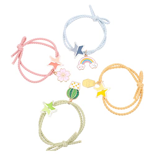 HAPINARY 4 Stück Haarseile Damen Einzigartige Haarbänder Zarte Haarringe Pferdeschwanzhalter von HAPINARY