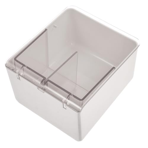 HAPINARY Multifunktionale Transparente Aufbewahrungsbox mit Deckel Doppellagig Fächer als Makeup organizer und Baumwollpad spender für Bad und Wohnraum Staubdicht und Platzsparend von HAPINARY