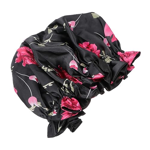 HAPINARY Kopfbedeckung Satin Motorhaube Zum Schlafen Doppellagige Mütze Haar Damen Schlafen Bequem von HAPINARY