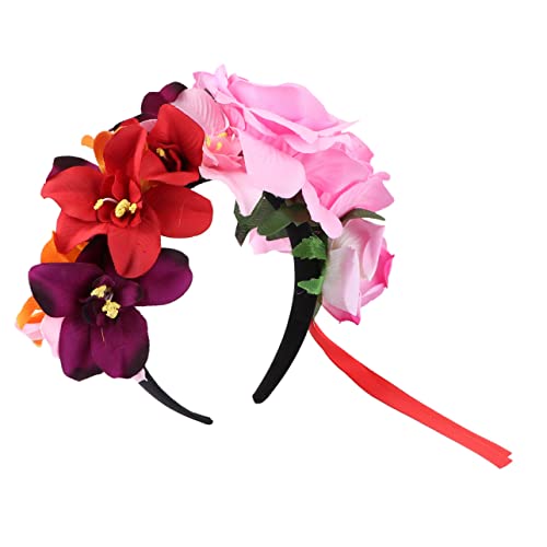 HAPINARY Eleganter Orchideen-Stirnband-Kranz Damen-Stirnband Accessoire für Halloween Fotosession Party von HAPINARY
