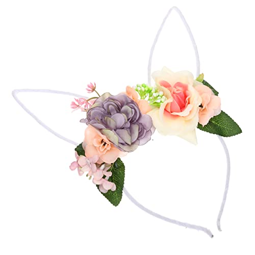 HAPINARY Ostern Stirnband Osterstirnbänder Für Frauen Osterhasenohren Masse Häschen-stirnbänder Für Mädchen Ohrstirnband Mit Blumen Mädchenkleidung Fräulein Blumenmädchen Stoff Requisiten von HAPINARY