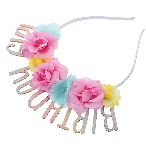 HAPINARY blumenstirnband blumenhaarreif Geburtstagskrone Party-Stirnbänder Prinzessin Kopfbedeckung alles zum Geburtstag Haarschmuck Damen künstliche Leder PU von HAPINARY