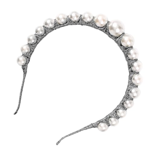 HAPINARY 1stück Perlen-haarband Mit Goldenem Kopfband Für Partys Und Alltag Eleganter Haarschmuck Für Damen Und Mädchen Weiß von HAPINARY