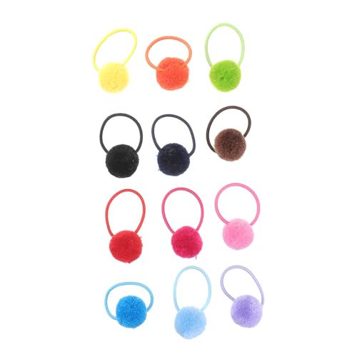 HAPINARY 12stücke Elastische Haarbänder Mit Fellknäuel Pferdeschwanzhalter Haarschmuck Fell Für Junge Mädchen Und Mädchen Gemischte Farben von HAPINARY