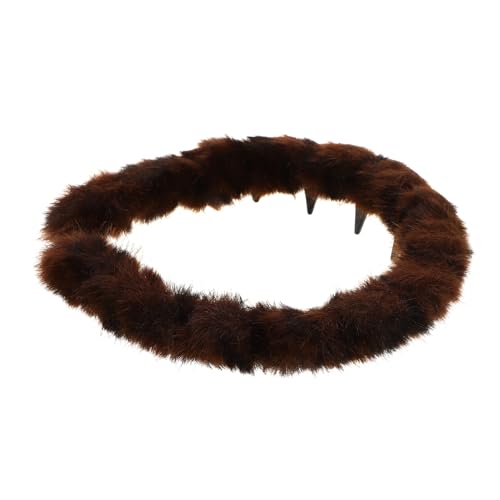 HAPINARY Plüsch Leopard Stirnband mit Zähnen Rutschfester Haarreifen für Frauen Weiches Spa Make up Kopfband Breiter Haarreifen für Gesichtswäsche und Haarkur Bequemes Styling accessoire von HAPINARY