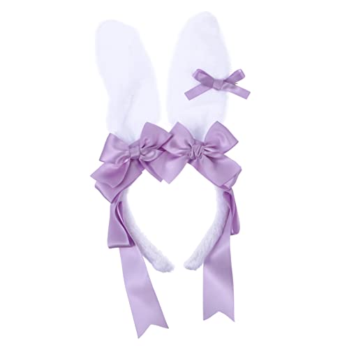 HAPINARY Adorable Hasenohren Haarreif Mit Großer Schleife Für Cosplay Halloween Und Partys Niedliches Haaraccessoire Für Mädchen Und Damen von HAPINARY