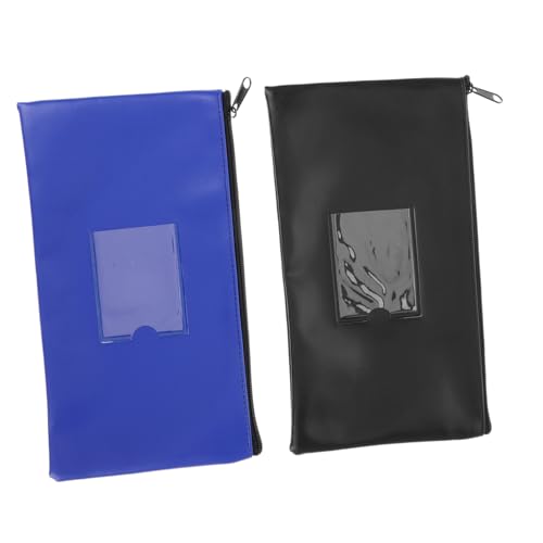 HAPINARY Pu Leder Geldtasche mit Reißverschluss Multifunktionale Banktasche mit Fenster Praktische Aufbewahrung für Bargeld Belege Dokumente Kompakte Brieftasche für Damen und Männer von HAPINARY