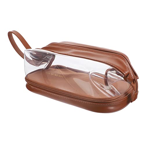 HAPINARY Reisetasche Kosmetiktasche Damen Transparent Doppelstöckig Großes Fassungsvermögen Tragbar Makeup Organizer Für Reise Fitness Camping von HAPINARY