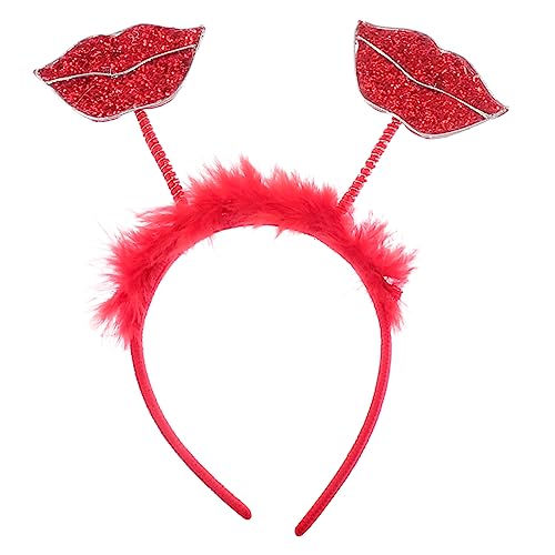 HAPINARY Rotes Lippen Haarband Damen Stirnband Haarreif Valentinstag Party Kopfschmuck Accessoire für Erwachsene Langlebig Formstabil Fotoshooting Requisit für Festliche Anlässe von HAPINARY