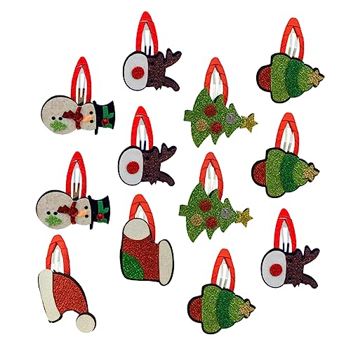 HAPINARY 12 Stück Schneemann Haarnadeln Weihnachts Haarspangen Mädchen Kopfschmuck Dekorative Haarschmuck von HAPINARY