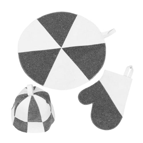 HAPINARY Saunahut Aus Filz Für Damen Mit Handschuhen Und Matte Hitzebeständige Duschhaube Für Sauna Und Dampfbad Atmungsaktiv Und Wasseraufnehmend von HAPINARY