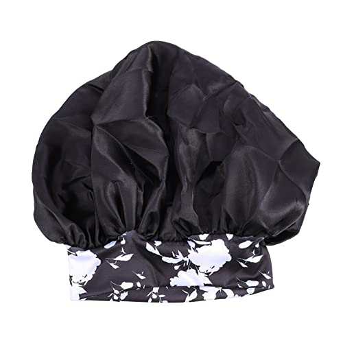 HAPINARY Schlaf Haarhaube Groß Bademütze Für Erwachsene Frauen Elastische Haarhaube Zum Schlafen Und Schminken Mit Blumenmuster von HAPINARY