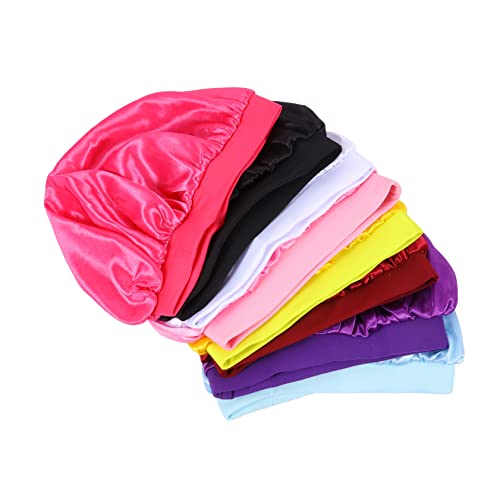 HAPINARY Schlafmütze Für Kinder Mit Breitem Elastischem Band Zum Schlafen Haarhaube Schützt Haare Verhindert Knoten Und Erhält Feuchtigkeit von HAPINARY