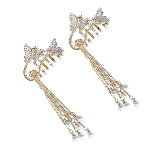 HAPINARY Schmetterling Quaste Haar Clip Quaste Haar Catcher Clips Mode Frauen Haar Clips Kristall Strass von HAPINARY