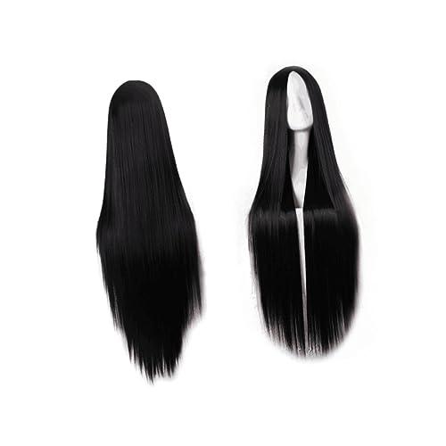 HAPINARY Schwarze Lange Kunsthaarperücke Glatte Haarhaube Damenhaarperücke Spitzenhaarperücke Haar-accessoire Für Frauen Und Mädchen von HAPINARY