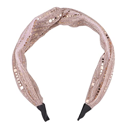 HAPINARY Kreuz-stirnband Für Damen Glänzendes Netz-haar-accessoire Stoffschleifen-haarbänder Party-haarschmuck Zartes Design Für Alltag Und Feiern von HAPINARY