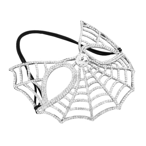 HAPINARY Sparkling Rhinestone Maske Für Damen Glitzernde Halbgesichtsmaske Aus Kristallen Für Hochzeiten Halloween Und Partys Stilvolle Augenmaske Mit Einzigartigem Spinnennetzdesign von HAPINARY
