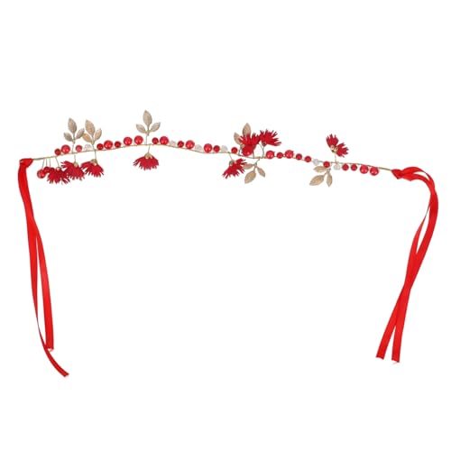 HAPINARY Stilvolle Kopfbedeckung Damen Braut Haar Rebe Strass Und Fake Hochzeit Haar-accessoire Rote Blume Stirnband Set HAPINARY Stilvolle Kopfbedeckung Damen Braut Haar Rebe Strass Und Fake Hochzeit Haar-accessoire Rote Blume Stirnband Set von HAPINARY