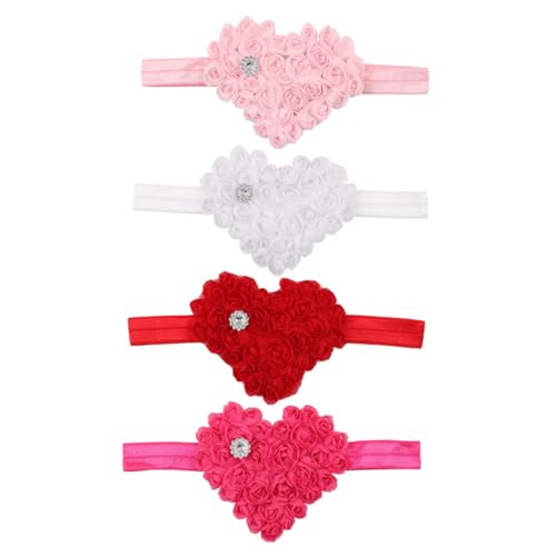 HAPINARY 4stücke Herz Blumen Mädchen Stirnbänder Haarband Zubehör Für Neugeborene Weihnachts Festival Kopfbedeckung von HAPINARY