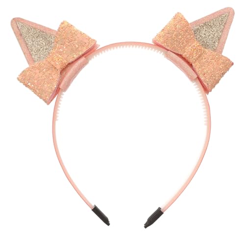 HAPINARY Stirnband Pailletten-Ohr-Stirnbänder Haarreifen für Katzenohren haarschmuck seidenband flash Stirnbänder für Mädchen süßes Haarband mit Katzenohren Karikatur Haarnadel Kind Metall von HAPINARY