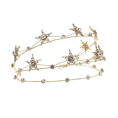 HAPINARY Göttinnenkrone Mit Legierungssternen Stirnband Brautkopfschmuck Tiara Hochzeitsaccessoire Für Hochzeit Party Abschlussball von HAPINARY