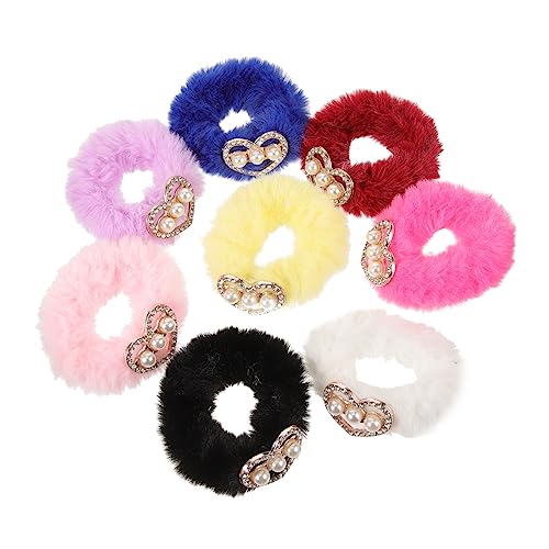 HAPINARY 8stücke Fuzzy Haargummis Mit Strass Weiche Und Süße Haarbänder Für Mädchen Für Schule Partys Hochzeiten Und Alltägliche Looks von HAPINARY