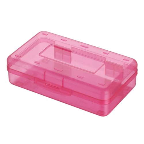 HAPINARY Pen Case Für Junge Mädchen Transparente Und Große Stiftebox Mit Fächern Für Bleistifte Markierungen Und Zubehör Für Schule Und Zuhause Rot von HAPINARY