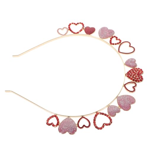 valentinstag stirnband Valentins-Kopfschmuck Roter Liebesherz-Haarreifen hair toppers for women hair bows for women Strasssteine Haarschmuck Geschenk Kopfbedeckung Fräulein von HAPINARY