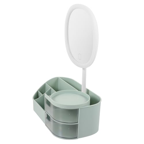 HAPINARY Schminktisch-make-up-halter Make-up-aufbewahrungshalter Schreibtisch-organizer Mit Schminkspiegel Kosmetik-aufbewahrungs-box Schubladendesign Für Schminktische Und Frisiertische von HAPINARY