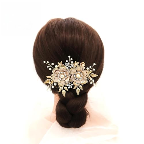 HAPINARY Vintage Blumen Haarkamm Handgefertigter Brautschmuck Für Hochzeiten Und Besondere Anlässe Haardekor Mit Zarten Blüten Und Kreativem Design von HAPINARY